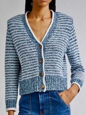 NEW VERONICA BEARD ansonia chunky knit cardigan jacket size medium retail $448